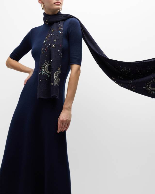 Cassiopeia Embellished Cashmere Scarf