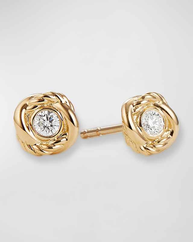 Infinity Earrings with Diamonds in 18K Gold, 6.8mm