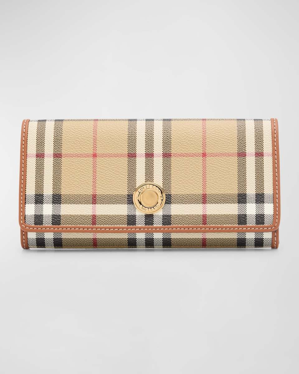 Halton Check Leather Flap Wallet