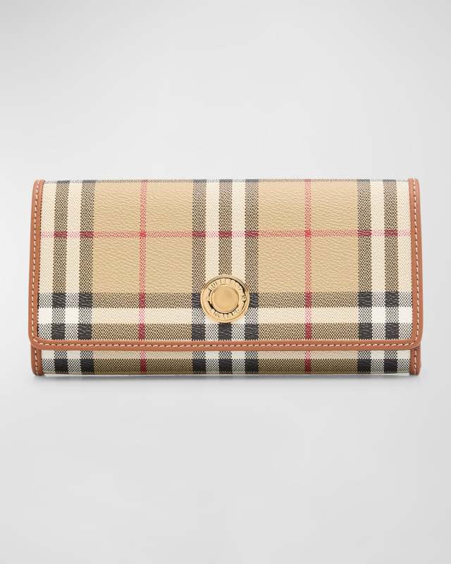 Halton Check Leather Flap Wallet
