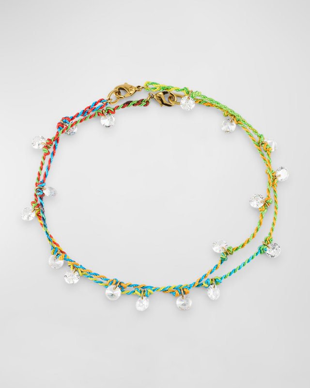 Mini Drip Drop Rainbow Anklet Duo