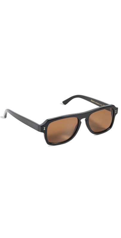 Illesteva Trancoso Black Sunglasses Black w/ Brown Lenses