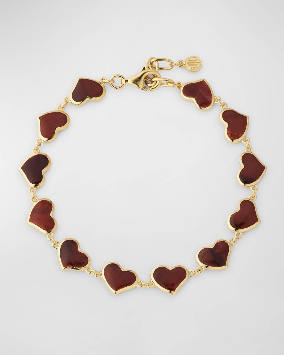 18K Gold Plated All Around Heart Bracelet