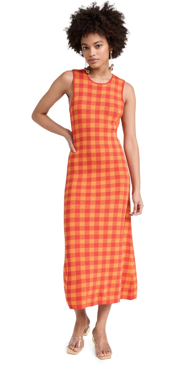 SIMONMILLER Axon Sleeveless Dress Retro Red Gingham