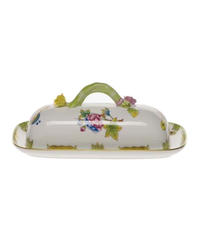 Queen Victoria Butter Dish with Branch Finial Lid