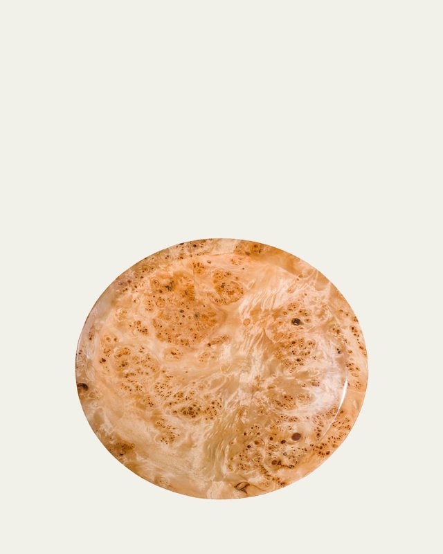 Burl Veneer Round Centerpiece