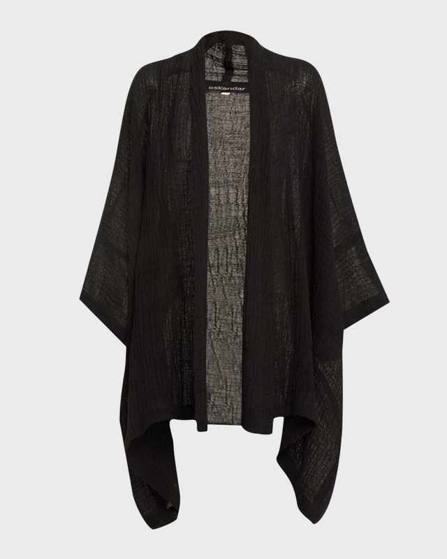 Wide Scrunch Shawl Collar Jacket (Long Plus Length)