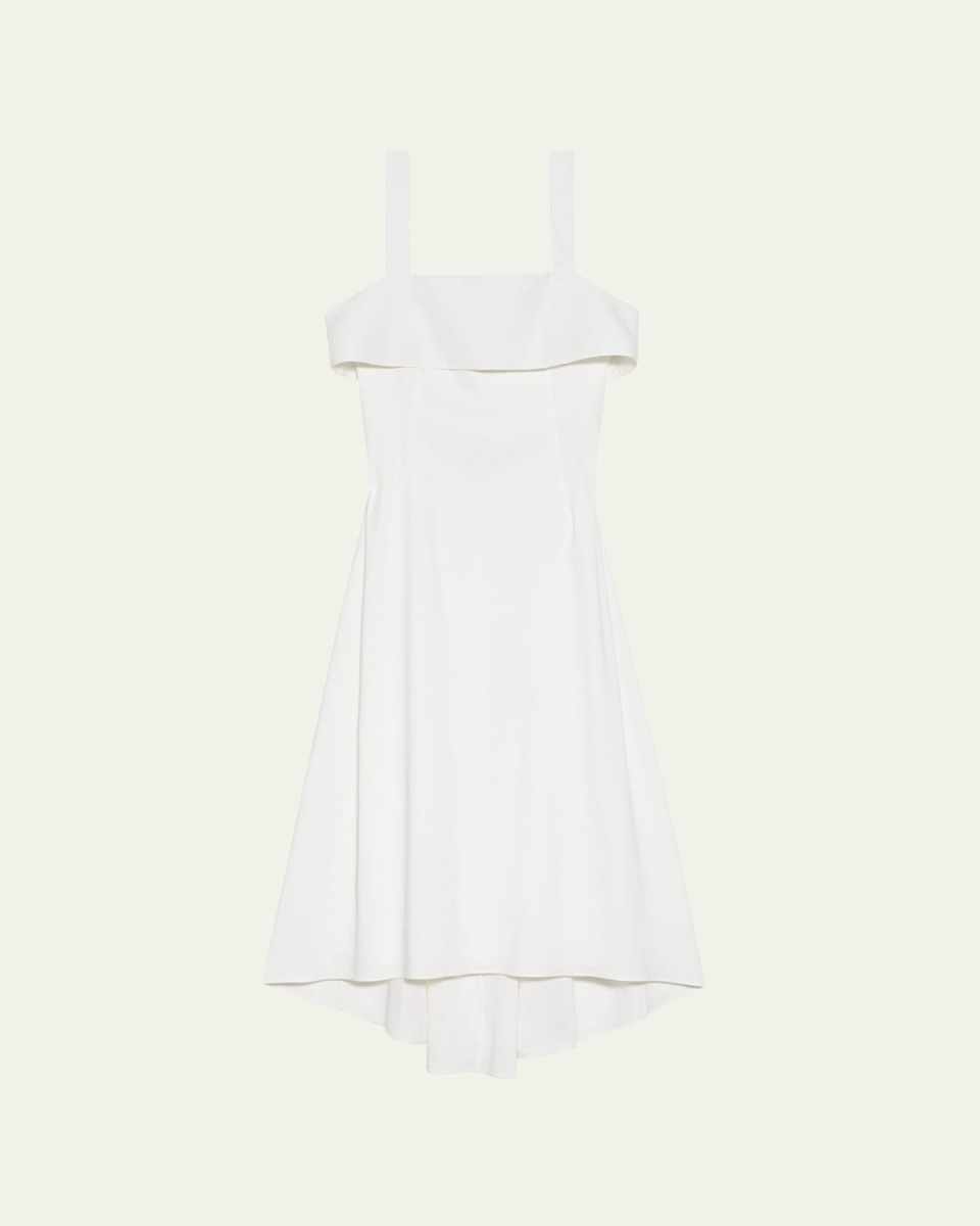 Flap Square-Neck Midi Dress