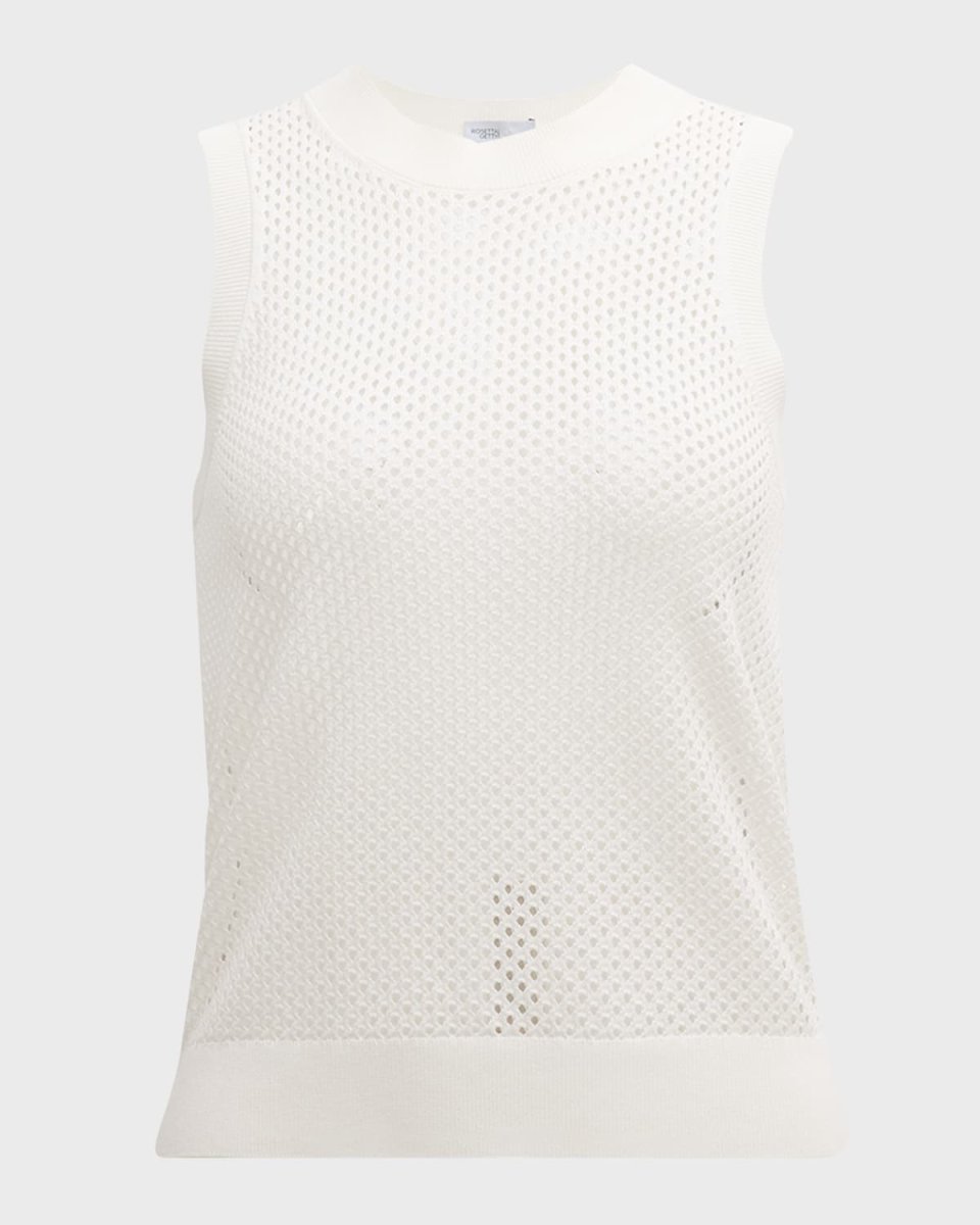 Mesh Pointelle Knit Tank Top