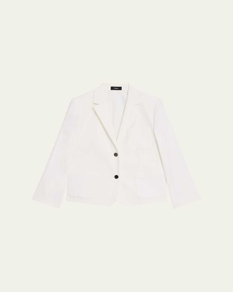 Shrunken Patch-Pocket Blazer Jacket