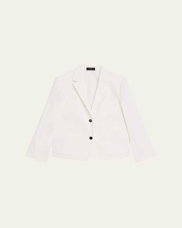 Shrunken Patch-Pocket Blazer Jacket