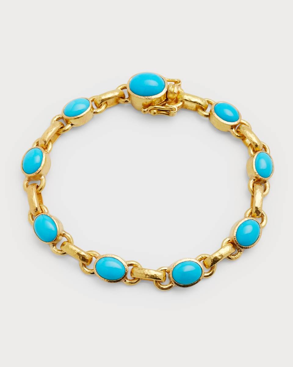 19k Sleeping Beauty Turquoise-Link Bracelet