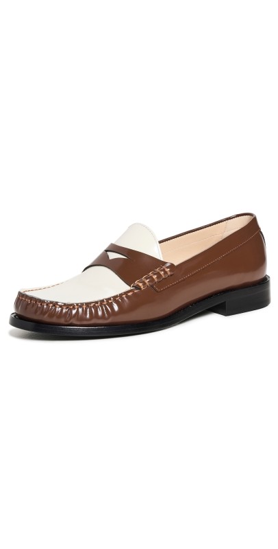 Stuart Weitzman Lottie Loafers Hazelnut/Cream