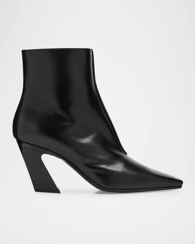Lewis Leather Square-Toe Ankle Boots