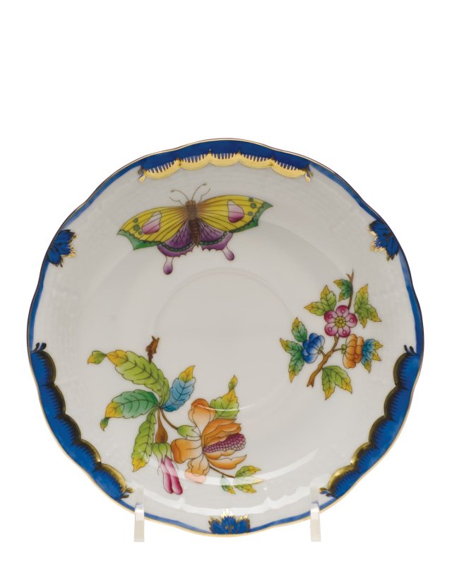 Queen Victoria Blue Saucer