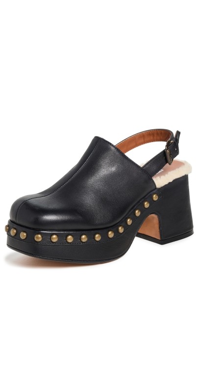 Free People Autumn Studded Platform Clogs Black
