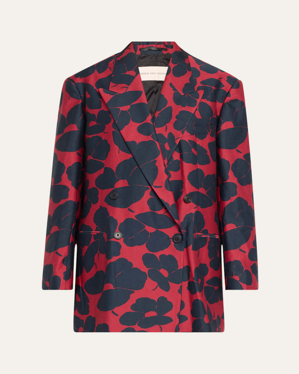Bliss Printed Oversized Double-Breasted Jacket