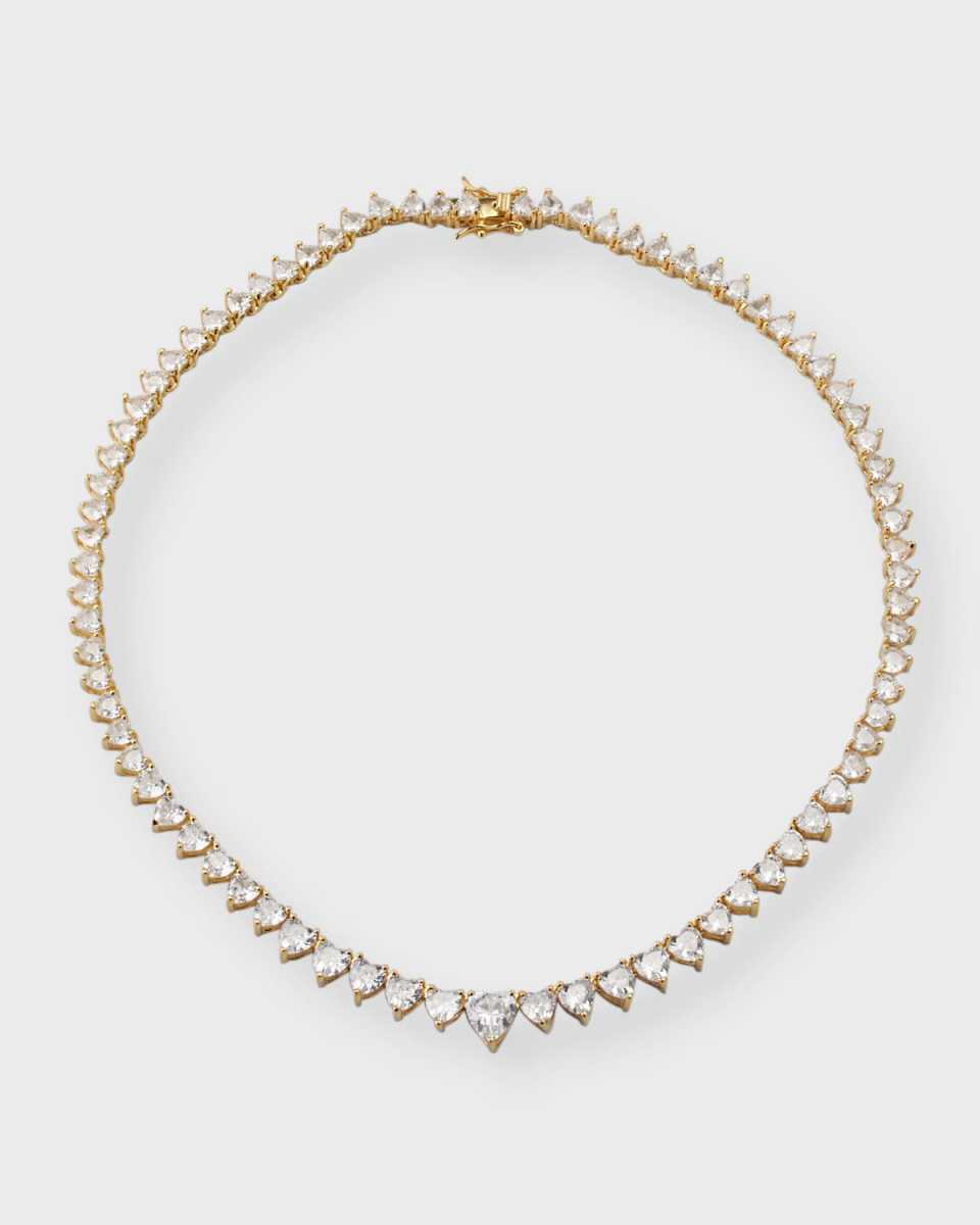 Heart Shaped Cubic Zirconia Tennis Necklace