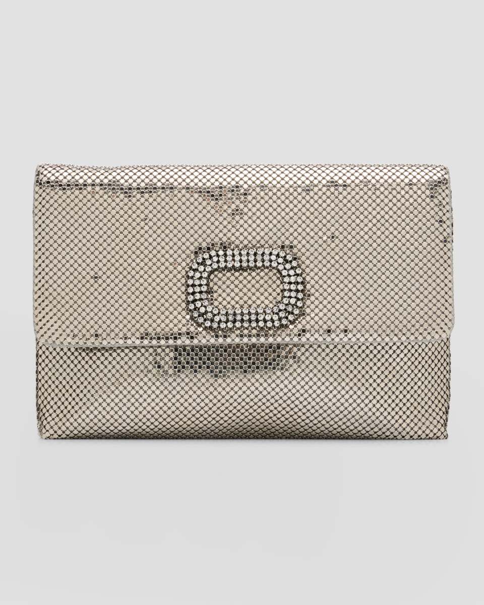 Audrey Crystal Buckle Clutch Bag