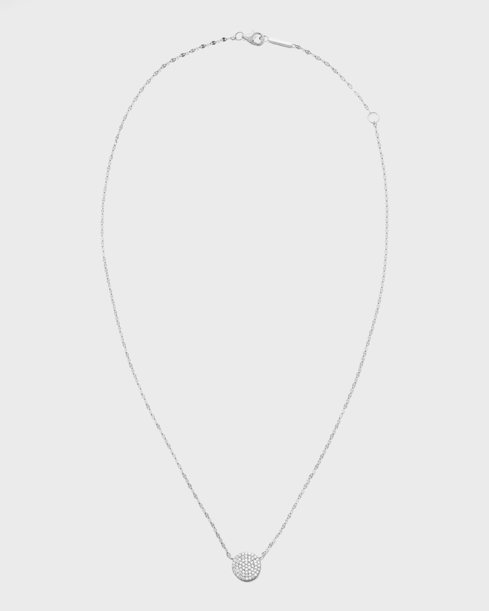 14k Diamond Pave Disc Pendant Necklace