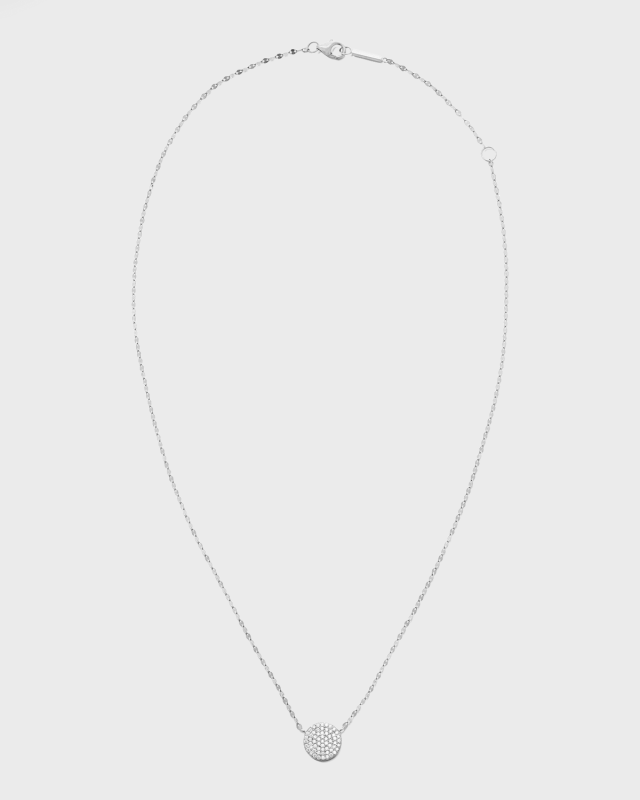 14k Diamond Pave Disc Pendant Necklace