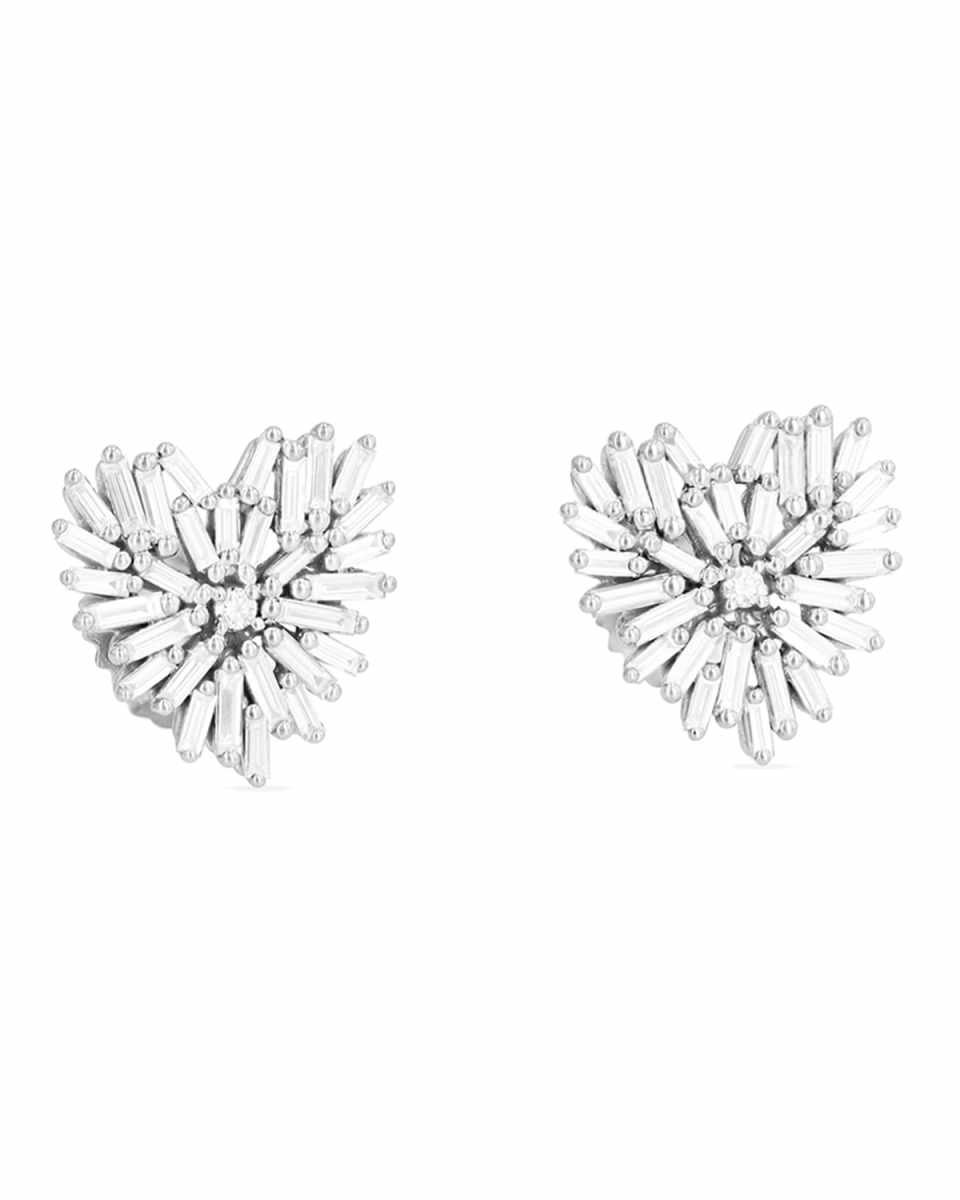 18k Diamond Small Heart Stud Earrings