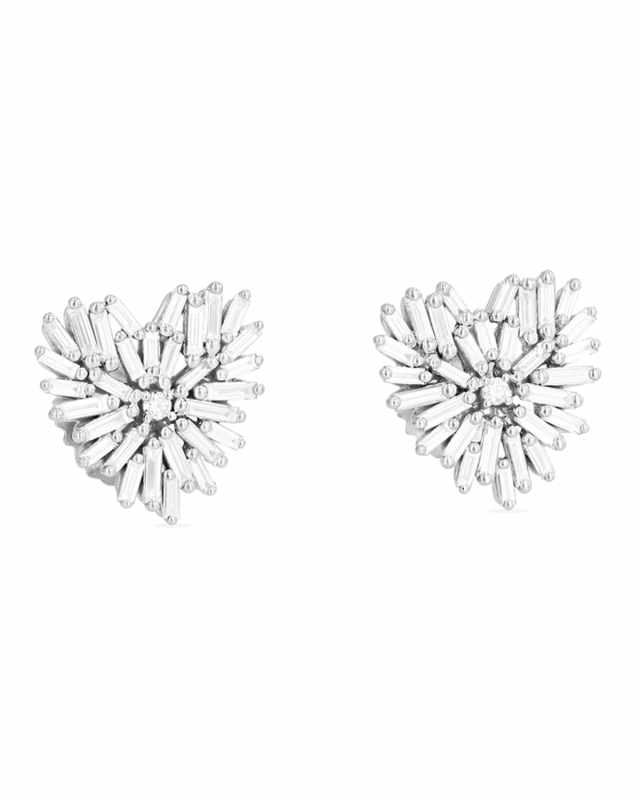 18k Diamond Small Heart Stud Earrings