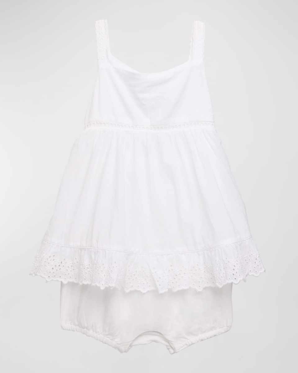 Girl's Eyelet Embroidered Set, Size 3M-24