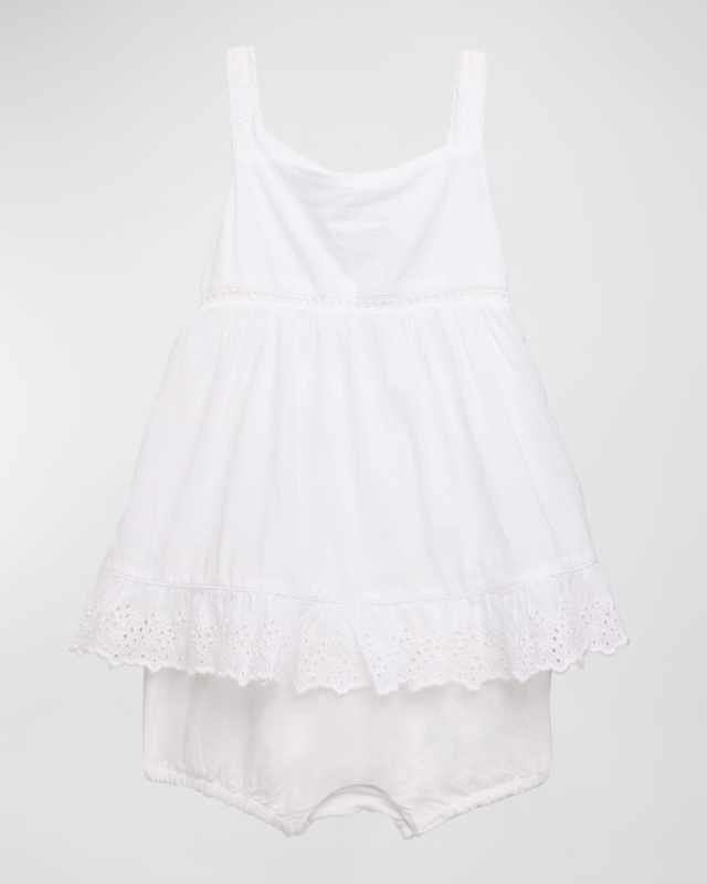 Girl's Eyelet Embroidered Set, Size 3M-24