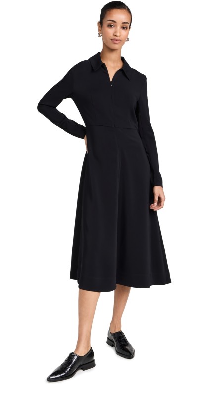 CO Long Sleeve Shirt Dress Black