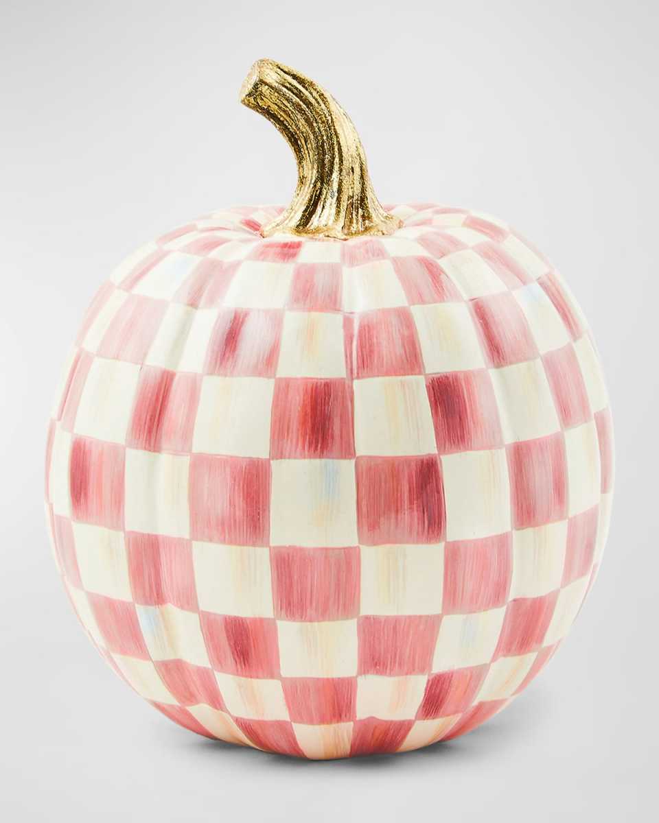 Bubblegum Pink Check Small Pumpkin