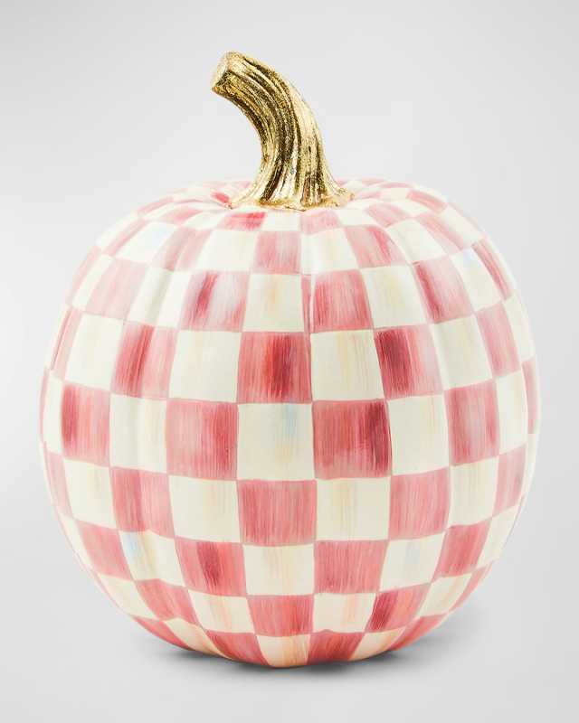 Bubblegum Pink Check Small Pumpkin