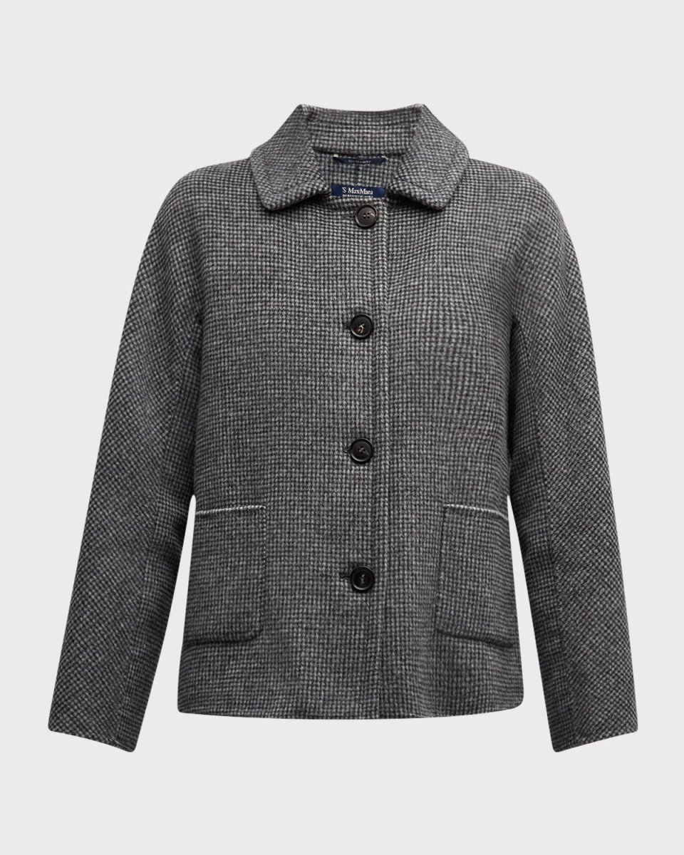 Sorriso Wool-Blend Houndstooth Jacket