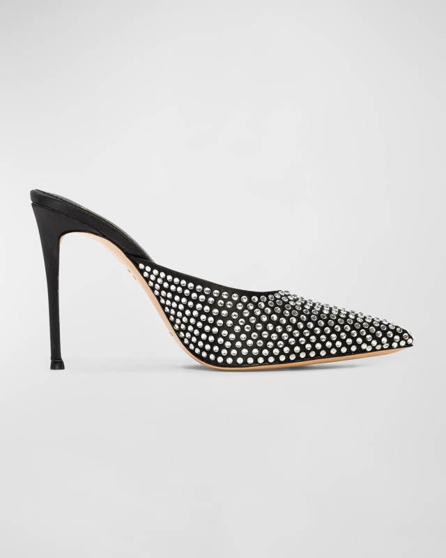 Luv Crystal Stud Mule Pumps