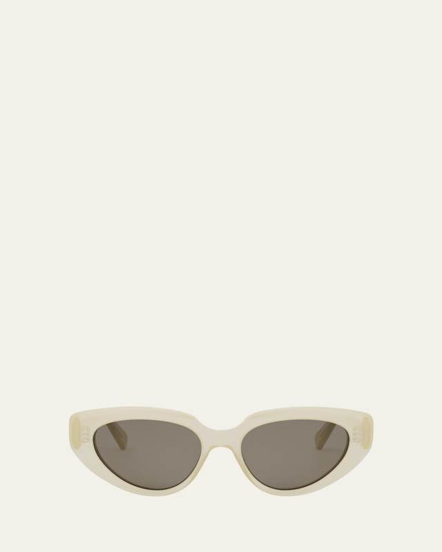 Bold 3 Dots Acetate Cat-Eye Sunglasses