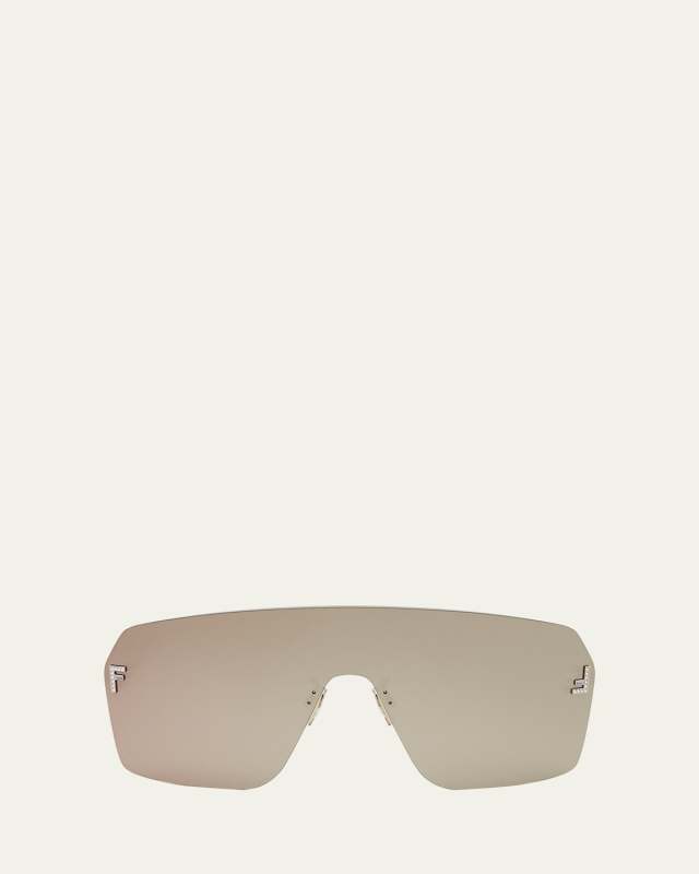 Embellished Rimless Shield Sunglasses