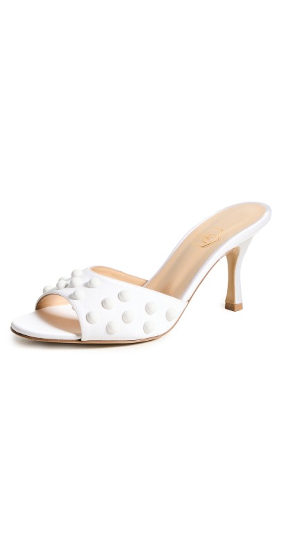Nalebe Stellar Satin Mules White