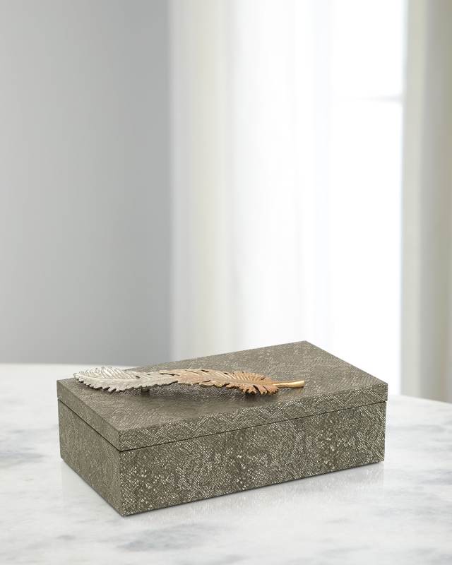 Feathered Vegan Snakeskin Box