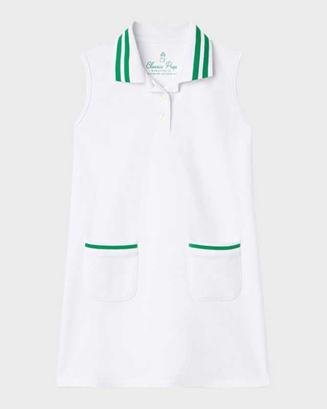Girl's Teagan Pique Polo Tennis Dress, Size 2-1