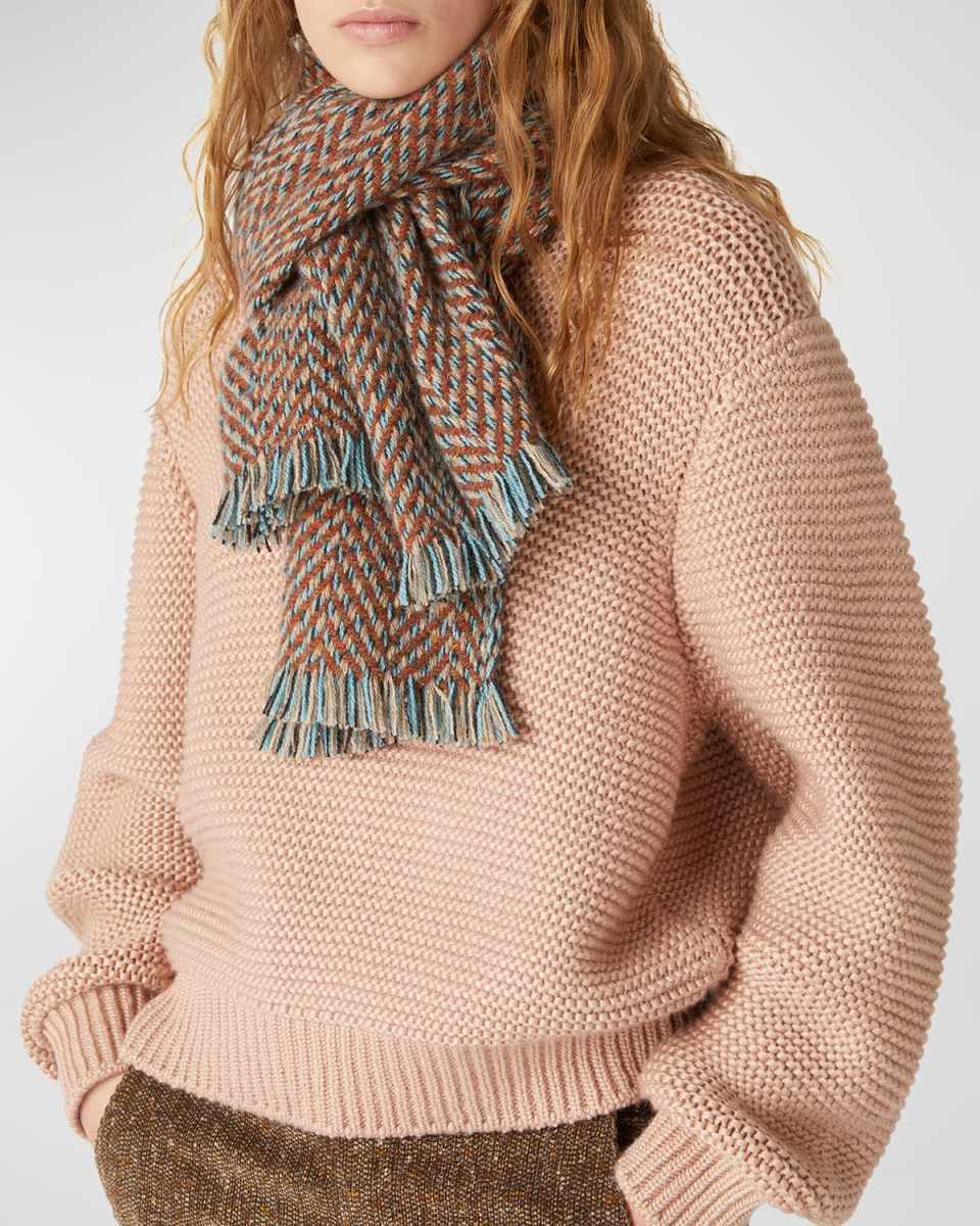 Chevron Tweed Coarse Cashmere Scarf