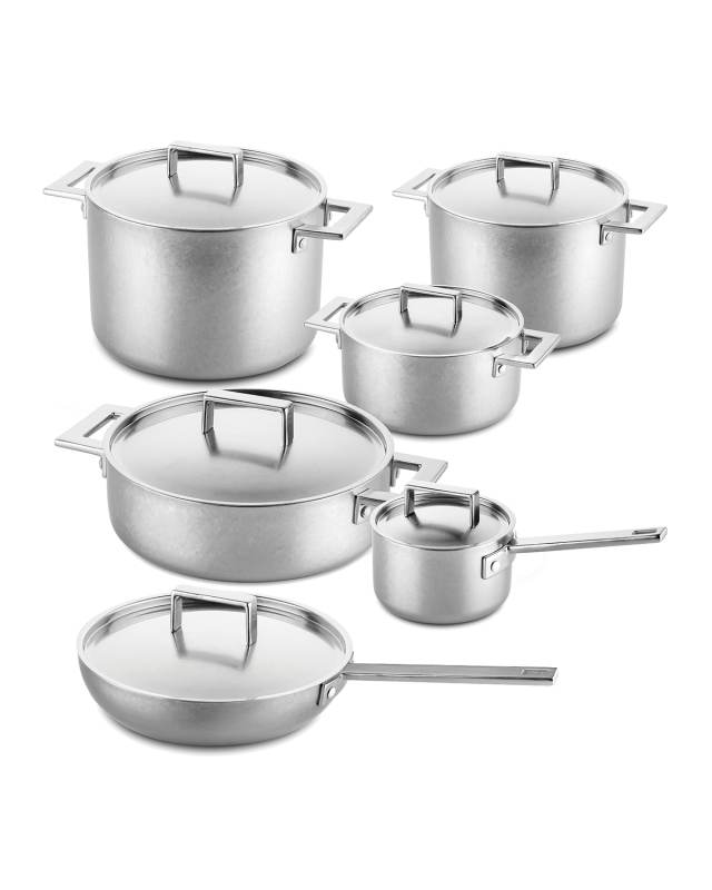Attiva Pewter 12-Piece Cookware Set
