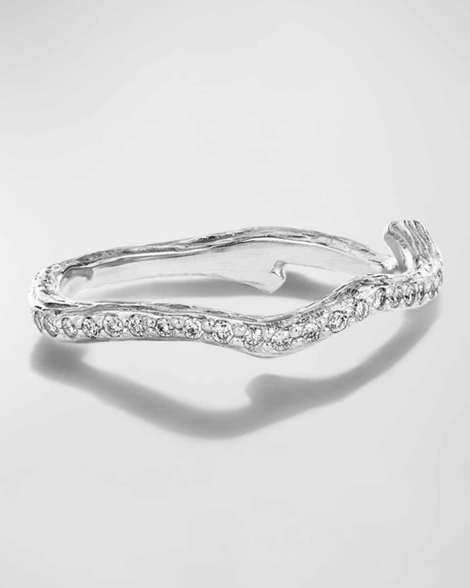 18K White Gold Wonderland Twig Pave Diamond Eternity Ring