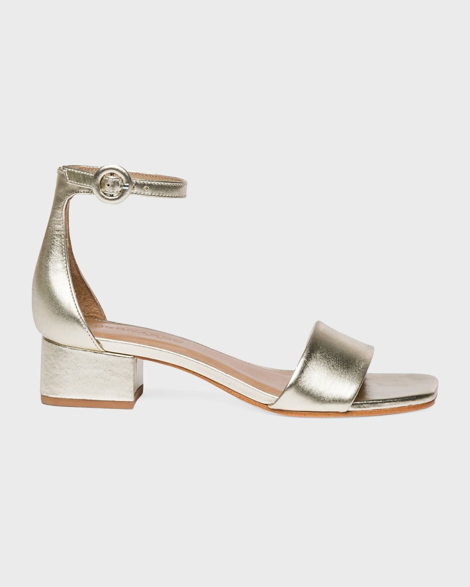 Jalena Metallic Ankle-Strap Sandals