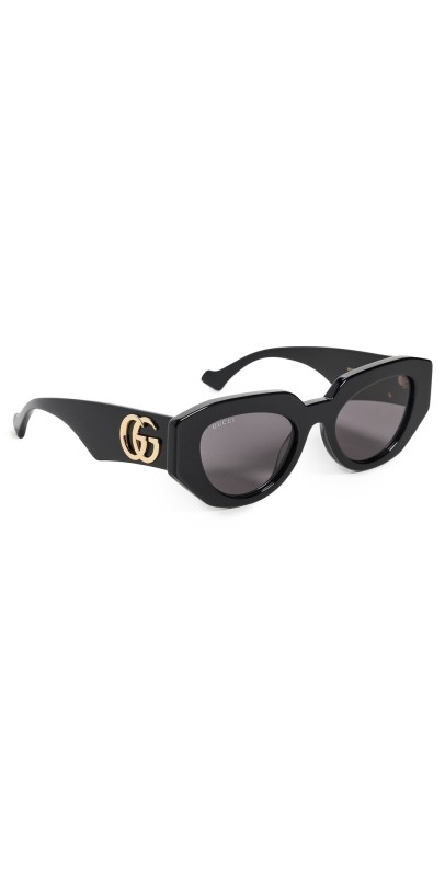 Gucci Bold Cat Eye Sunglasses Black/Black/Grey