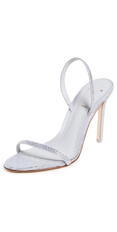 Black Suede Studio Luciana Sandals Grey