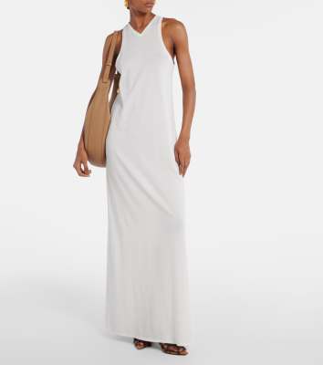 Khaite Vernetta cotton-blend jersey maxi dress