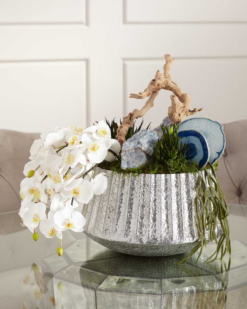 Orchid in Etched Container