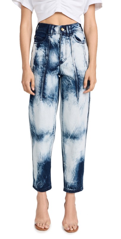Aje Enigma Denim Straight Jeans Tie Dye Indigo