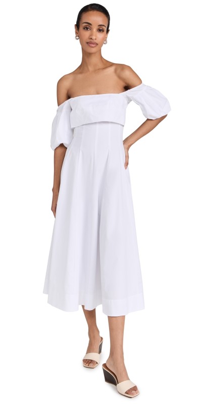 STAUD Palermo Dress White