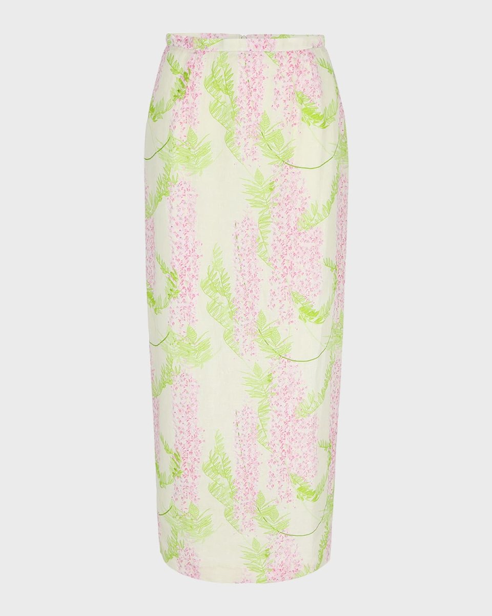 Norma Floral-Print Linen Maxi Skirt